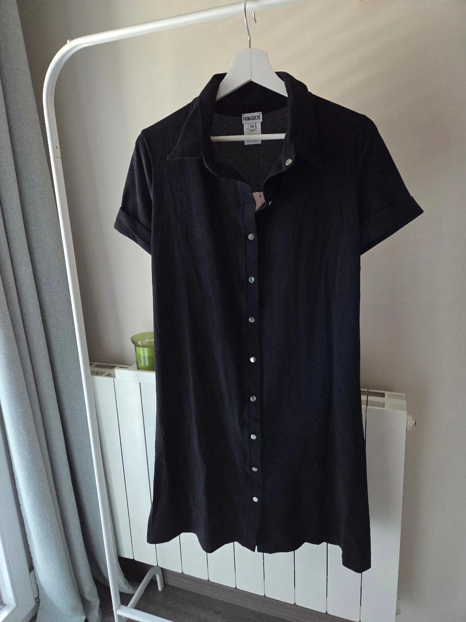 Zwarte korte Pain de Sucre hemdjurk maat XS nieuw voor een avondje uit of casual – photo 3